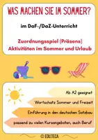 Vista previa - Juegos / Gamificación - Alemán: Actividades en verano con "Sie" en presente (A2, juego de asociación) - Portada
