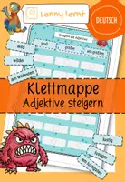Vorschau - Stationenlernen - Klettmappe- Adjektive steigern (Monsterlabor-Reihe) - Deckblatt