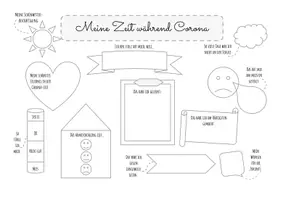 Vorschau - Arbeitsblätter - Corona Reflexion - Arbeitsblatt im Sketchnote-Stil - Seite 2