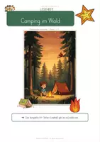 Vorschau - Arbeitsblätter - GRATIS Leseprobe · Camping im Wald – Differenziertes Leseheft Kl. 2–3 - Seite 1