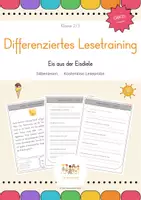 Vorschau - Arbeitsblätter - GRATIS Leseprobe · Eis aus der Eisdiele – Differenziertes Leseheft Kl. 2–3 - Deckblatt