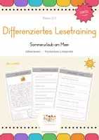 Vorschau - Arbeitsblätter - GRATIS Leseprobe · Sommerurlaub am Meer – Differenziertes Leseheft Kl. 2–3 - Deckblatt