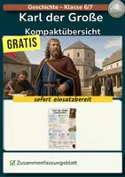 Vorschau - Arbeitsblätter - Karl der Große | Zusammenfassungsblatt Geschichte - Deckblatt