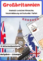 Vorschau - Arbeitsblätter - Großbritannien Unterrichtsmaterial: Empire, Monarchie, Brexit, Kultur - Deckblatt