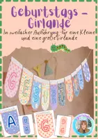 Vorschau - Mal- und Bastelvorlagen - Geburtstagsgirlande zum selber gestalten! - Deckblatt