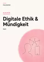 Vorschau - Arbeitsblätter - Philosophie-Klausur Q-Phase: Digitale Ethik, KI & Mündigkeit im Sinne Kants inkl. EWH - Deckblatt