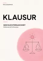 Vorschau - Arbeitsblätter - Philosophie-Klausur Oberstufe: Wollstonecraft & Rousseau – Geschlechtergleichheit - Deckblatt