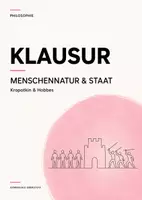 Vorschau - Arbeitsblätter - Philosophie-Klausur Oberstufe: Kropotkin & Hobbes – Menschennatur und Staat inkl. EWH - Deckblatt