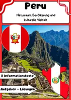 Vorschau - Arbeitsblätter - Peru Unterrichtsmaterial: Anden, Inka, Machu Picchu - Deckblatt