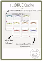 Vorschau - Poster - Geburtstagsübersicht/Geburtstagskalender - Deckblatt