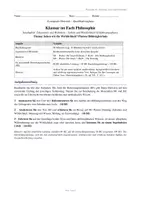 Vorschau - Arbeitsblätter - Philosophie-Klausur EF: Platons Höhlengleichnis – Schein, Wirklichkeit und Erkenntnis inkl. EWH - Seite 1