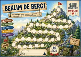 Voorbeeld - Beloningsposter - Beklim de berg - Voorblad