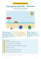 Vorschau - Arbeitsblätter - Lies genau und male – Sommer, Klasse 1/2 - Deckblatt
