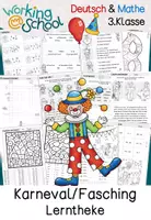 Vorschau - Arbeitsblätter - Fasching & Karneval Lerntheke | Arbeitsblätter & Lesespiel Klasse 3 Grundschule - Seite 1