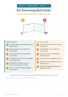 Vorschau - Arbeitsblätter - Ein Sommergedicht lesen – Reime finden und genau verstehen - Deckblatt