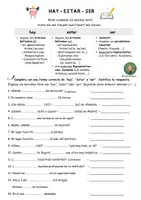 Vorschau - Arbeitsblätter - Hay, estar, ser - Übersicht Verwendung und Übungen - Deckblatt