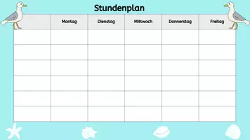 Vorschau - Anderer Materialtyp - Stundenplan – Möwenklasse | Grundschule - Seite 1