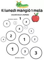 anteprima - Esercizi - Il piccolo BRUCO MAI SAZIO - numeri e quantità - Pagina 1