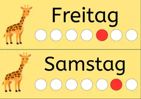 Vorschau - Poster - Kalender für die Grundschule – Wochentage, Monate & Datum | Giraffenrklasse - Seite 3