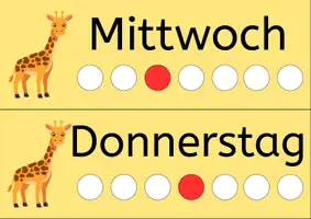 Vorschau - Poster - Kalender für die Grundschule – Wochentage, Monate & Datum | Giraffenrklasse - Seite 2