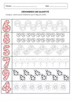 Aperçu - Feuilles d'exercices - colorier le nombre demandé - 4 à 9 - Page de couverture