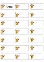 Vorschau - Bildkarten - Giraffenklasse Namensschilder Sticker Grundschule - Seite 1