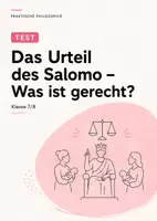 Vorschau - Arbeitsblätter - Praktische Philosophie Test Klasse 7/8: Gerechtigkeit & das Urteil des Salomo - Deckblatt