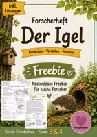 Vorschau - Arbeitsblätter - Freebie Der Igel - Kostenlose Arbeitsblätter Forscherheft - Deckblatt