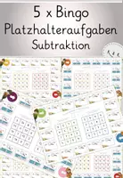 Vorschau - Spiele - Platzhalteraufgaben: 5x Bingo Subtraktion im ZR 20, mehrfach differenziert! - Deckblatt