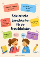 Vorschau - Aufgabenkarten - Französisch Anfangsunterricht – Sprechkarten zum Vorstellen & Kennenlernen - Deckblatt