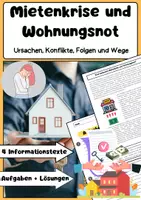 Vorschau - Arbeitsblätter - Mietenkrise und Wohnungsnot: Gentrifizierung, Mietpreise & Sozialwohnungen - Deckblatt