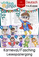 Vorschau - Arbeitsblätter - Fasching & Karneval Klasse 2-4 | Lesespaziergang - Seite 1