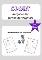 Vorschau - Arbeitsblätter - Aufgaben für Turnbeutelvergesser Klasse 3+4 Sport - Deckblatt
