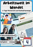 Vorschau - Arbeitsblätter - Arbeitswelt im Wandel: 4-Tage-Woche, KI & Fachkräftemangel - Deckblatt