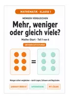 Vorschau - Stundenentwürfe - Mathe Klasse 1: Mengen vergleichen – mehr, weniger, gleich - Deckblatt