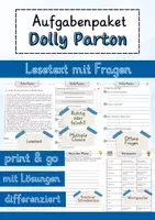 Vorschau - Arbeitsblätter - Dolly Parton Lesetext einfach verständlich mit Aufgaben, Lösungen und Wortspeicher - Deckblatt