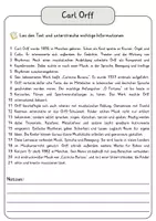 Vorschau - Arbeitsblätter - Carl Orff Lesetext einfach verständlich mit Aufgaben, Lösungen und Wortspeicher - Seite 3