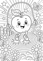 Vorschau - Mal- und Bastelvorlagen - Apfel – POP Art Ausmalbilder | 15 kreative Malvorlagen | Obst - Seite 3
