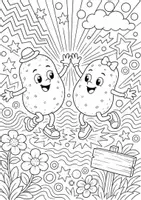 Vorschau - Mal- und Bastelvorlagen - Kartoffel | POP Art Ausmalbilder | Gemüse | 15 Malvorlagen - Seite 3