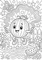 Vorschau - Mal- und Bastelvorlagen - Wassermelone – POP Art Ausmalbilder | 15 kreative Malvorlagen | Obst - Seite 3