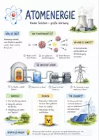 Vorschau - Arbeitsblätter - Lernposter + Arbeitsblätter zum Thema "Atomenergie" + Lösung & MP3 + Mindmap + Infografik - Deckblatt