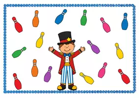 Voorbeeld - Juf Do - Circus Kegels Kleuren - Pagina 1