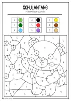 Vorschau - Mal- und Bastelvorlagen - Malen nach Zahlen - Schulanfang Kunst - Seite 2