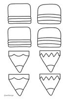 Vorschau - Mal- und Bastelvorlagen - Namensschild Stift basteln - Schulanfang Kunst - Seite 2
