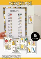 Vorschau - Mal- und Bastelvorlagen - Schatzsuche zum Schulanfang - Bewegungsaktivität für Kinder - Deckblatt