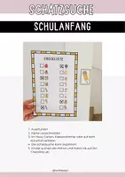 Vorschau - Mal- und Bastelvorlagen - Schatzsuche zum Schulanfang - Bewegungsaktivität für Kinder - Seite 1