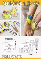 Vorschau - Mal- und Bastelvorlagen - Kronen und Armbänder zum Schulanfang basteln - Deckblatt