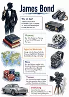 Vorschau - Arbeitsblätter - Lernposter + Arbeitsblätter zum Thema "James Bond" + Lösung & MP3 + Mindmap + Infografik - Deckblatt