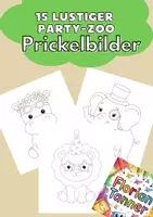 Vorschau - Mal- und Bastelvorlagen - Prickelbilder Lustiger Party-Zoo – Kunst / Werken - Deckblatt