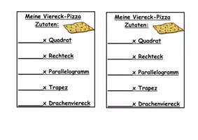 Vorschau - Arbeitsblätter - Meine Viereck-Pizza - Seite 1